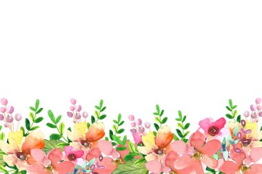 Tasarım için suluboya çiçekler arka plan vektörü.