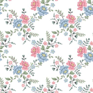 Çiçeksiz vektör desenli illüstrasyon çiçek arkaplanı