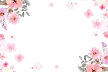 Tasarım için suluboya çiçekler arka plan vektörü.