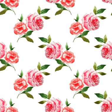 Suluboya çiçekleri tasarım için kusursuz desen vektörü.