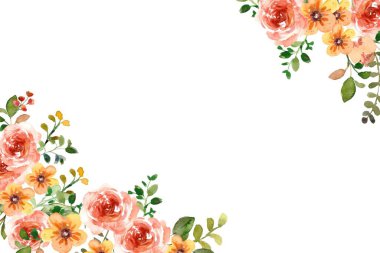 Tasarım için suluboya çiçekler arka plan vektörü.