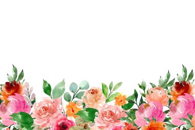 Tasarım için suluboya çiçekler arka plan vektörü.