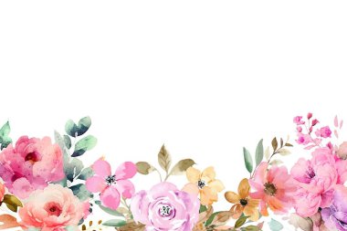 Tasarım için suluboya çiçekler arka plan vektörü.