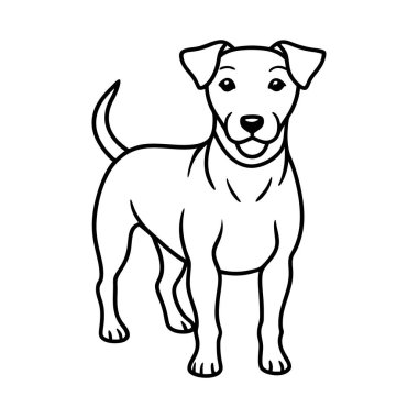 Neşeli, stilize bir köpek çizimi..