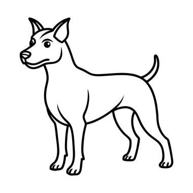 Profesyonel olarak çizilmiş, cesur bir resim çizimi bir Taza köpeğinin.
