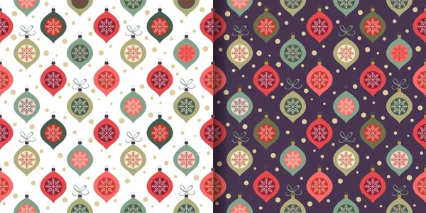 季節の装飾で設定されたクリスマスシームレスなパターン ギフトの紙のための冬のデザイン — ストックベクタ