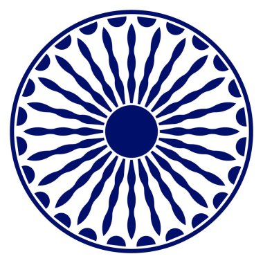 Beyaz arkaplan üzerinde tekerlek simgesi izole edildi. Tekerlek jant vektör simgesi ile izole edildi. Modern ashok çakra grafik ögesi simgesi beyaz arkaplan üzerinde izole edildi. Çakra tekerleği 24 telli..