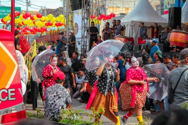 Indonesia, Solo - January 26, 2025: Grebeg Sudiro carnival event from various cultures welcoming Chinese New Year clipart