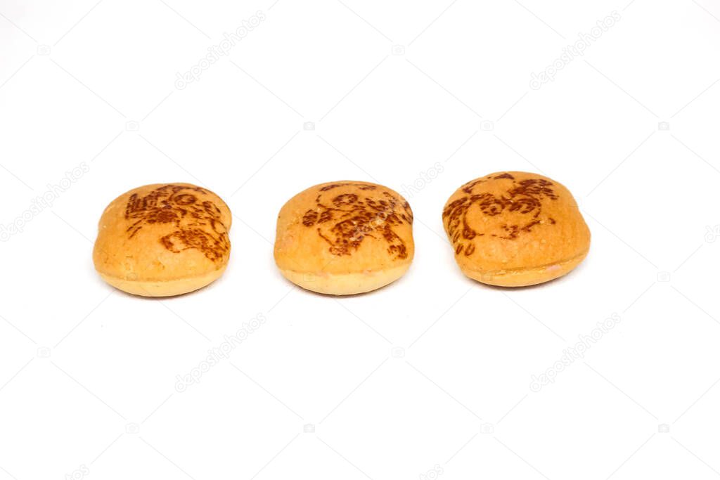 Indonesia, Sukoharjo - March 31, 2025 : Hello Panda Snack product, a small sweet snack filled with delicious strawberry jam. Isolated on a white background