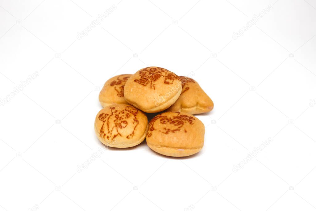 Indonesia, Sukoharjo - March 31, 2025 : Hello Panda Snack product, a small sweet snack filled with delicious strawberry jam. Isolated on a white background