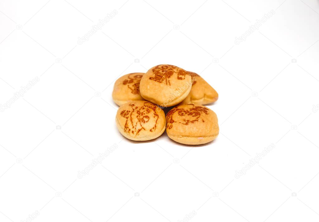Indonesia, Sukoharjo - March 31, 2025 : Hello Panda Snack product, a small sweet snack filled with delicious strawberry jam. Isolated on a white background