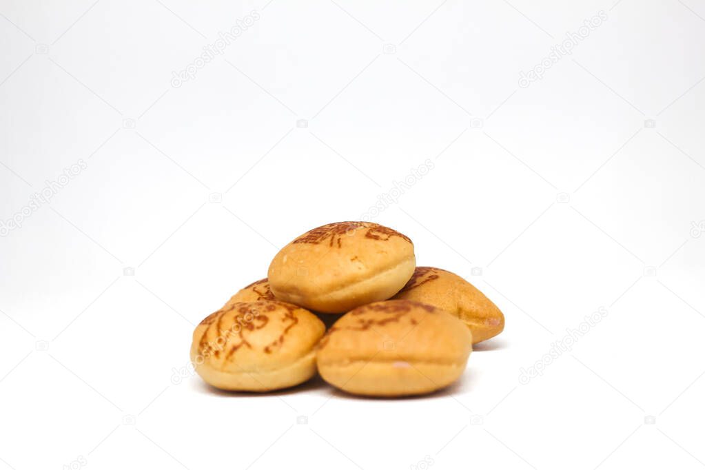 Indonesia, Sukoharjo - March 31, 2025 : Hello Panda Snack product, a small sweet snack filled with delicious strawberry jam. Isolated on a white background