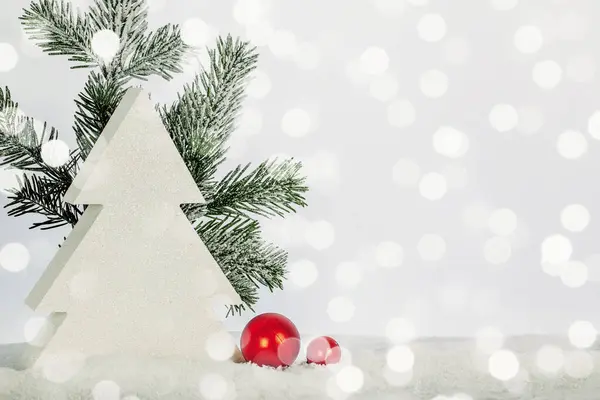 parlak noel arkaplan dekorasyonu bokeh ve metin boşluğu ile