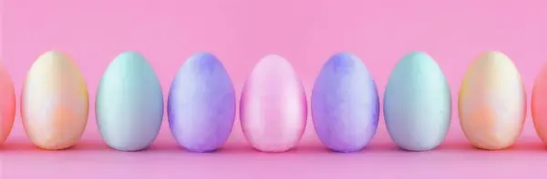 Pastel Paskalya yumurtaları, pembe arka planda..