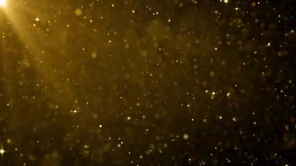 Particles Gold Event Awards Trailer Titles Cinematic Concert Openers End — Stock Video