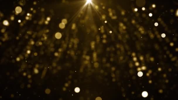 Particles Ouro Evento Prêmios Reboque Títulos Cinemático Concerto Abridores Fim — Vídeo de Stock