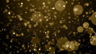 Altın çerçeve parçacıkları altın bokeh etkinliği karavan ödülleri sinematik konser açılışları lüks sunum arka planı