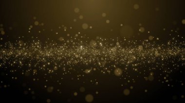 Altın çerçeve parçacıkları altın bokeh etkinliği karavan ödülleri sinematik konser açılışları lüks sunum arka planı