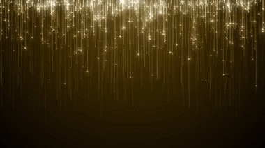 Altın çerçeve parçacıkları altın bokeh etkinliği karavan ödülleri sinematik konser açılışları lüks sunum arka planı