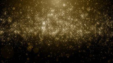 Altın çerçeve parçacıkları altın bokeh etkinliği karavan ödülleri sinematik konser açılışları lüks sunum arka planı