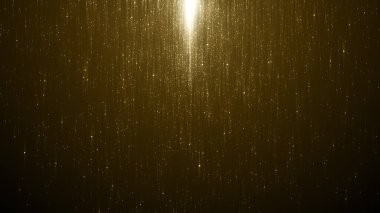 Altın çerçeve parçacıkları altın bokeh etkinliği karavan ödülleri sinematik konser açılışları lüks sunum arka planı