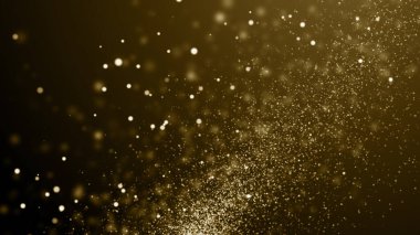 Altın çerçeve parçacıkları altın bokeh etkinliği karavan ödülleri sinematik konser açılışları lüks sunum arka planı