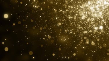Altın çerçeve parçacıkları altın bokeh etkinliği karavan ödülleri sinematik konser açılışları lüks sunum arka planı