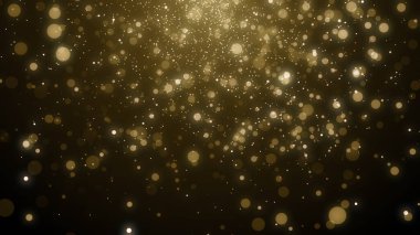 Altın çerçeve parçacıkları altın bokeh etkinliği karavan ödülleri sinematik konser açılışları lüks sunum arka planı