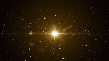 Altın çerçeve parçacıkları altın bokeh etkinliği karavan ödülleri sinematik konser açılışları lüks sunum arka planı