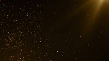 Altın çerçeve parçacıkları altın bokeh etkinliği karavan ödülleri sinematik konser açılışları lüks sunum arka planı