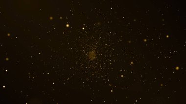 Altın çerçeve parçacıkları altın bokeh etkinliği karavan ödülleri sinematik konser açılışları lüks sunum arka planı