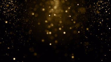 Altın çerçeve parçacıkları altın bokeh etkinliği karavan ödülleri sinematik konser açılışları lüks sunum arka planı