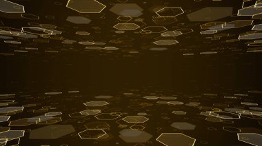 Teknoloji tüneli dijital iş dünyası kurumsal parçacıklar hex sunum arkaplanı