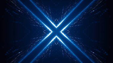 Teknoloji tüneli dijital iş dünyası kurumsal parçacıklar hex sunum arkaplanı