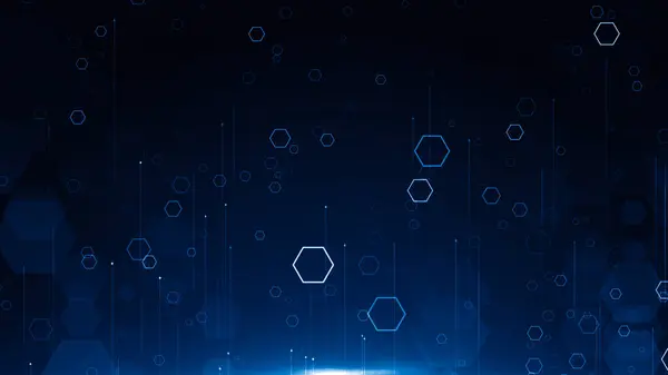Teknoloji tüneli dijital iş dünyası kurumsal parçacıklar hex sunum arkaplanı