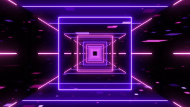 VJ light partikülleri konser dans oyunu edm müzik sahnesi parti açılış başlıkları neon tüneli soyut arka planına yol açtı