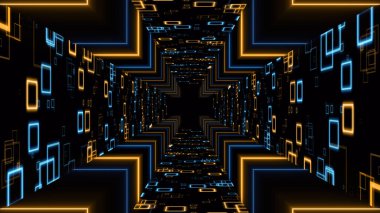 VJ light partikülleri konser dans oyunu edm müzik sahnesi parti açılış başlıkları neon tüneli soyut arka planına yol açtı