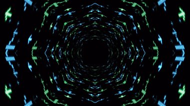 VJ light partikülleri konser dans oyunu edm müzik sahnesi parti açılış başlıkları neon tüneli soyut arka planına yol açtı