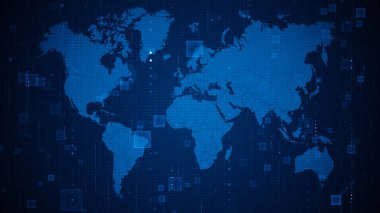 Teknoloji tüneli dijital iş dünyası kurumsal parçacıklar hex sunum arkaplanı