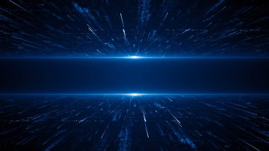 Teknoloji tüneli dijital iş dünyası kurumsal parçacıklar hex sunum arkaplanı