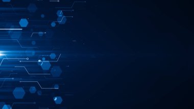 Teknoloji tüneli dijital iş dünyası kurumsal parçacıklar hex sunum arkaplanı