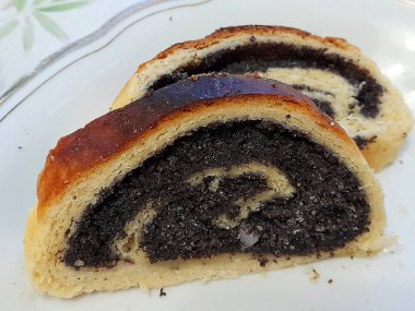 Haşhaş tohumlu simit. Yakın çekim.