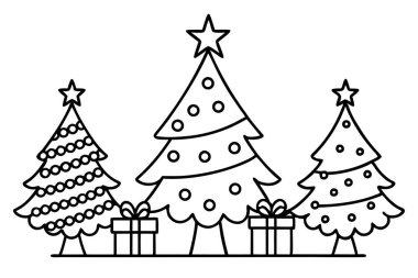 Süslü Ağaçlar ve Hediyelerle Şenlikli Noel Sahnesi