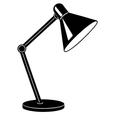 Simple Desk Lamp Illustration with Adjustable Arm clipart