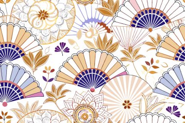 Vibrant Fan Illustration Pattern with Dynamic Energy clipart