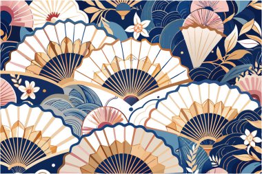 Vibrant Fan Illustration Pattern with Dynamic Energy clipart