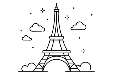 Flat Vector Illustration of the Eiffel Tower clipart