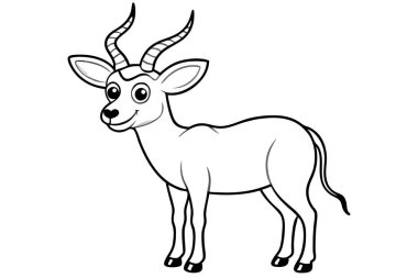 Cute Antelope with Big Eyes and Striped Legs in Cartoon Style clipart