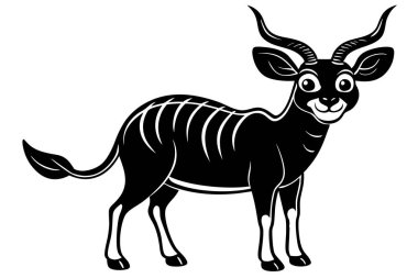 Cute Antelope with Big Eyes and Striped Legs in Cartoon Style clipart