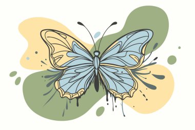 Beautiful Digital Butterfly Illustration clipart